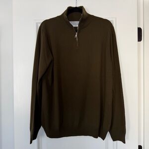 Men's Classic Olive Half-Zip Sweater